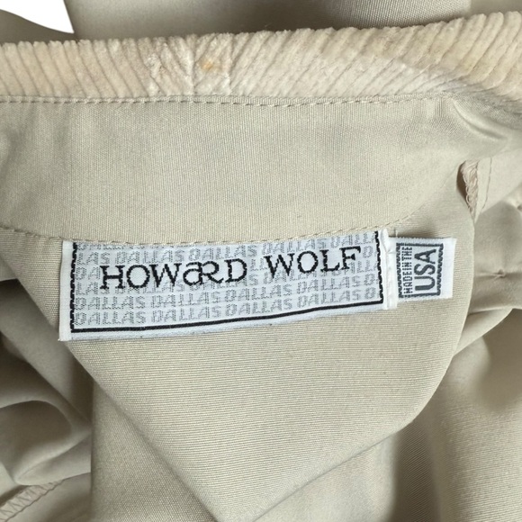 Vtg Howard Wolf Beige taupe Button-Up Long Sleeve Shirt corduroy women 4 small - Picture 4 of 6